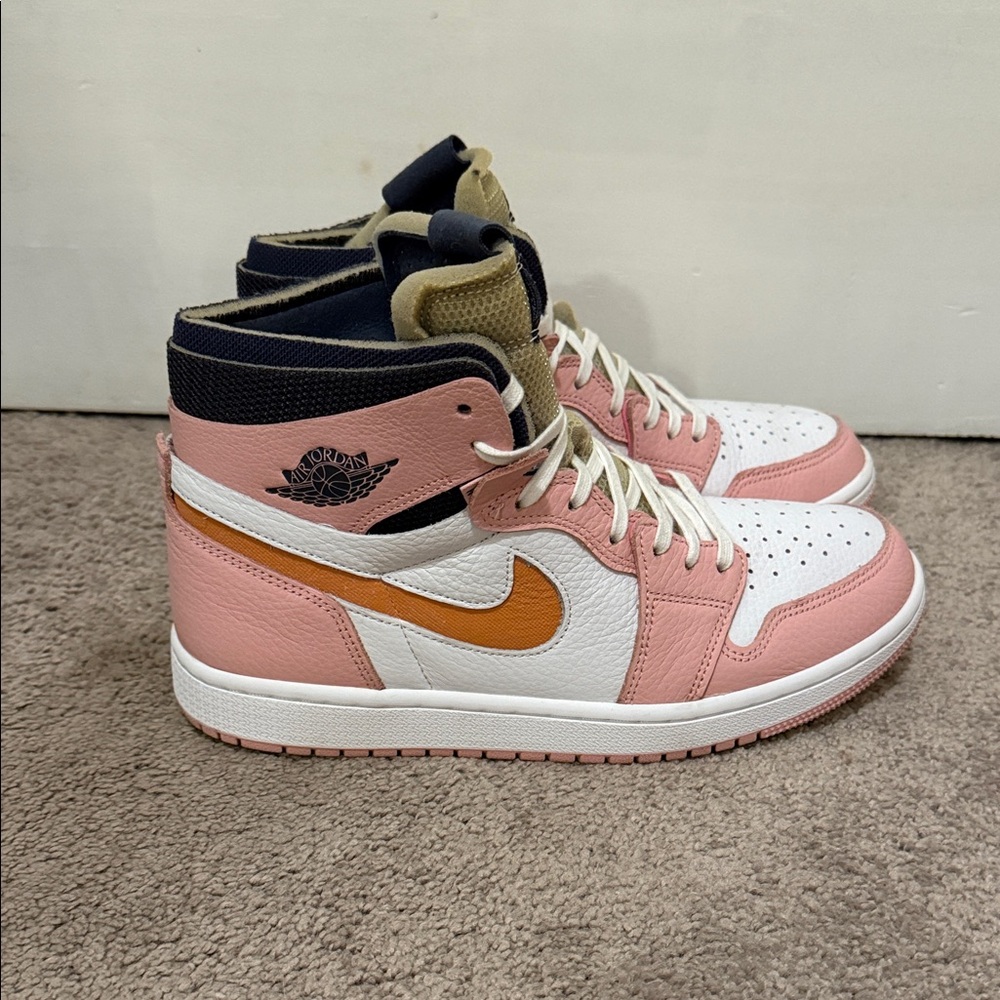 Jordan Women's Pink and Orange High-Top Sneakers